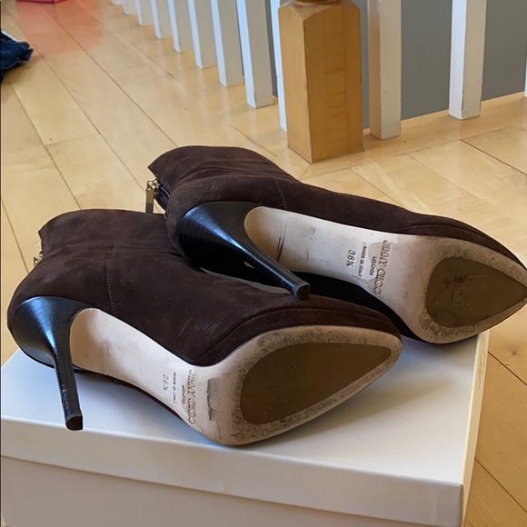 Jimmy Choo coffee suede spike heel boots - Picture 6 of 8